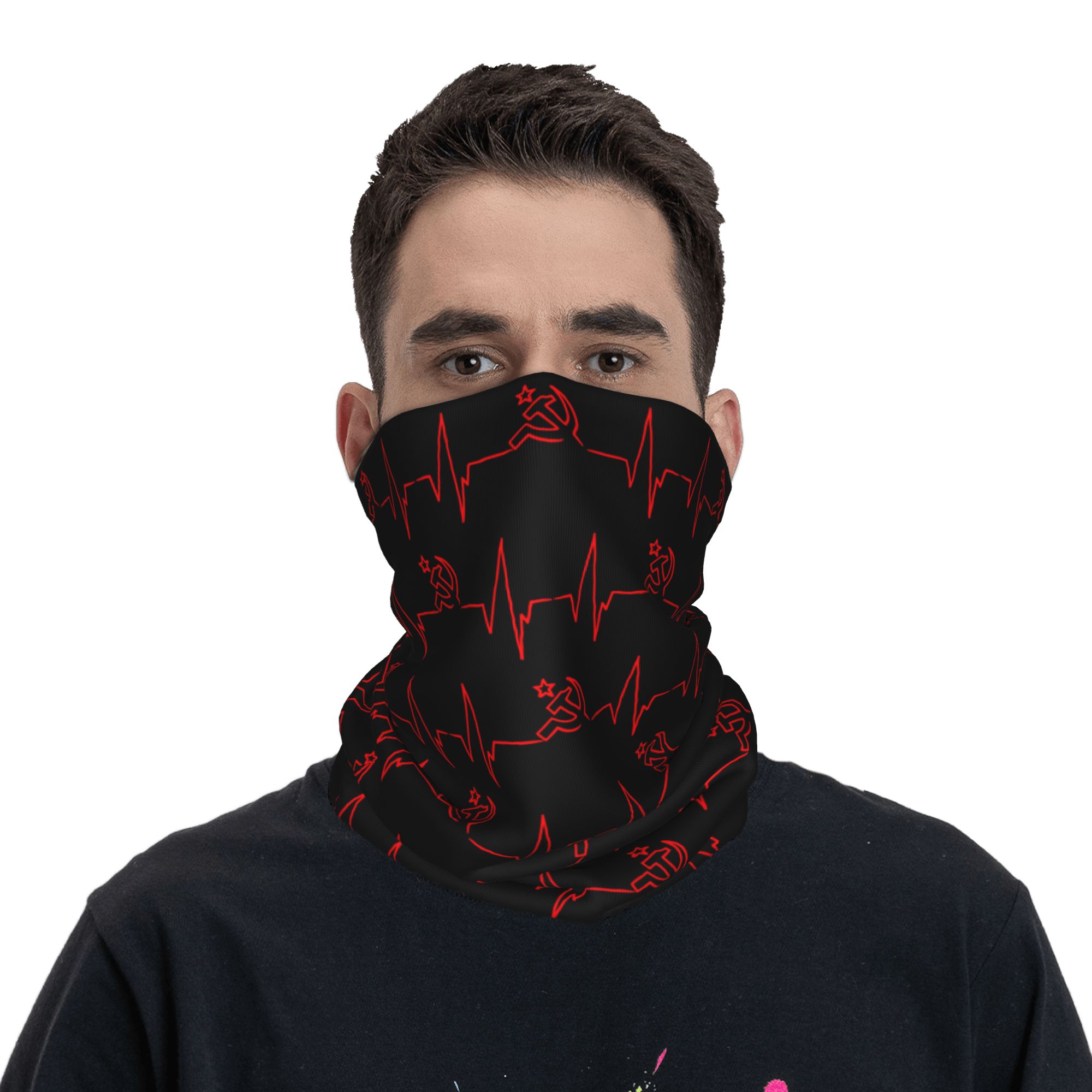 Custom Heartbeat Russian Flag  - đánh giá và giá Neck Gaiter Face Cover