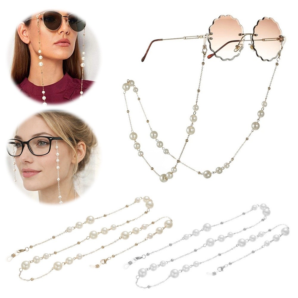 Trendy Pearl Beaded Sunglass C - đánh giá và giá Mask Lanyard Adjustable