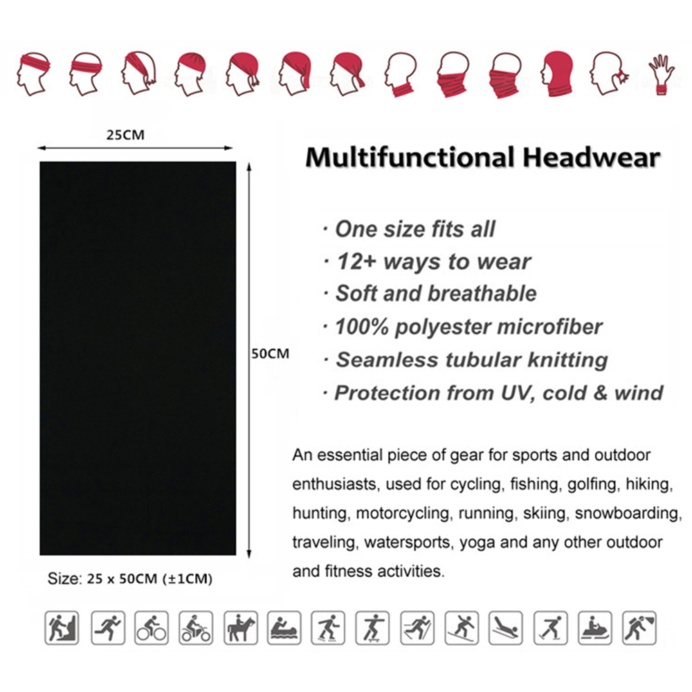 Seamless Solid Color Bandanas  - đánh giá và giá Neck Gaiter Face Cover